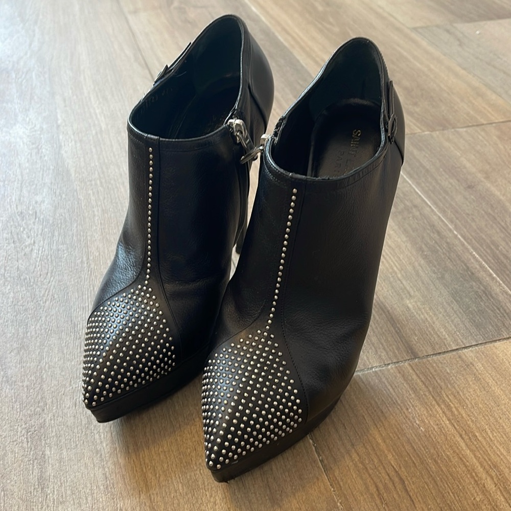 Saint Laurent black studded bootie